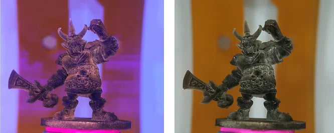 Scanning white objects with the help of UV powder